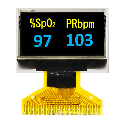 สีสองสี เหลือง+น้ําเงิน 0.96 นิ้ว หน้าจอ OLED หนา SPI