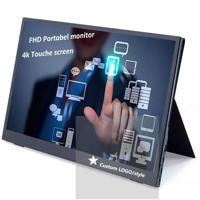 มอนิเตอร์พกพาสําหรับคอมพิวเตอร์เล็ปโต๊ป 13.3 นิ้ว,FHD 1080P USB C Travel Monitor นอกสําหรับคอมพิวเตอร์, จอแสดงภาพที่สองที่มี Kickstand