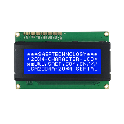 จอแสดงผล LCD แบบขาวดำ 20x4 ตัวอักษร LCM 16 ขา 8 บิต MPU STN ลบสีน้ำเงิน