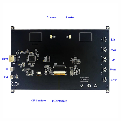 10.1" 1024x600 IPS PCAP จอสัมผัสแบบจุจุจุ TFT LCD สนับสนุน HDMI Connector