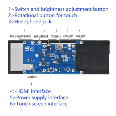 7.9 นิ้ว กระดานขยายชนิด HD มอนิเตอร์ Raspberry Pi รุ่นที่ 4 B Jetson Nano Display IPS ด้วยจอจุ