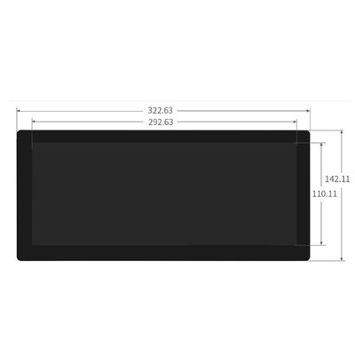 สตริปบาร์ LCD ขนาด 12.3 นิ้ว เครื่องจักรยานยนต์ พร้อม CTP, HDMI อินเตอร์เฟซ รองรับ Raspberry Pi, Windows, Jetson Nano