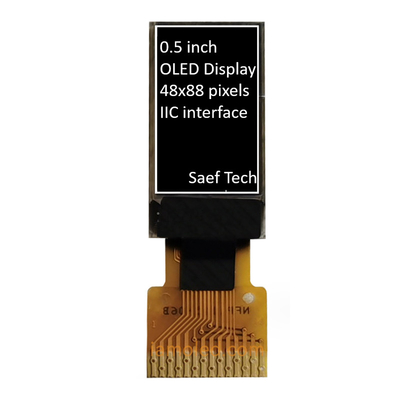 0โมดูลจอ OLED ขนาด.5 นิ้ว ขนาด 88x48 พิกเซล แมทริกซ์ปาซิฟีพร้อมอินเตอร์เฟซ I2C