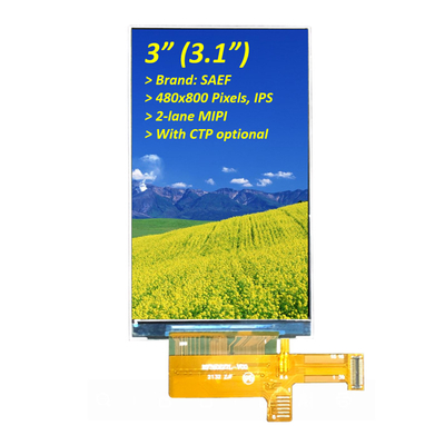 3 นิ้ว 480x800 พิกเซล อุตสาหกรรม TFT Display, 3.1 นิ้ว TFT LCD ST7701S IPS Display