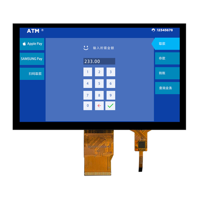 ความสว่างสูง 1000nits 7 นิ้ว IPS TFT LCD Display 1024 * 600 จุด อินเตอร์เฟซ RGB กับ CTP