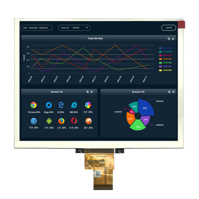 จอจอ 8 นิ้ว TFT LCD 800x600 พิกเซล TN RGB TN 12 ชั่วโมง
