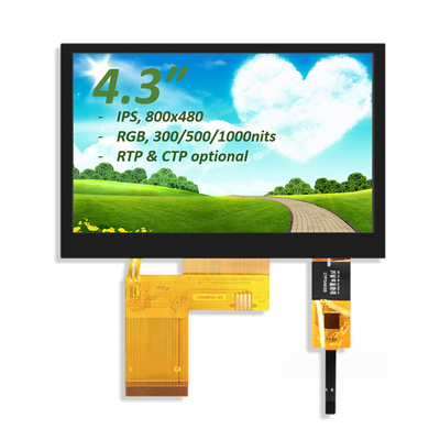 4.3 นิ้ว TFT LCD มอนิเตอร์ RGB 800X480 ST7282 ไดรฟ์ IC โมดูเต็ม TFT LCD