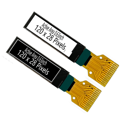 0.63 นิ้ว 120x28 พิกเซล โมดูลจอ OLED แมทริกซ์เปียส โมโนครอม สีขาว