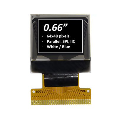 0.66 นิ้ว โมดูลจอ OLED กราฟิก 64x48 พิกเซล ขาว/น้ําเงิน