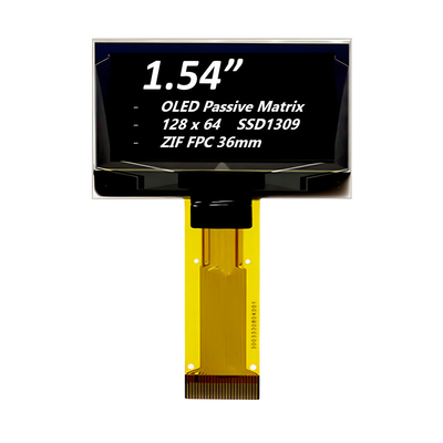 แมทริกซ์ปาสิฟ 1.54 นิ้ว OLED Display Module SSD1309 ZIF FPC 36mm 128x64 พิกเซล
