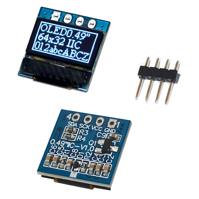 0จอ OLED กราฟฟิก ขนาด.49 นิ้ว พร้อม 4 ไฮเดอร์พิน SSD1315 รองรับอินเตอร์เฟซ I2C
