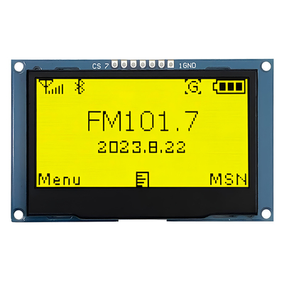 2จอ OLED สีเหลือง ขนาด.42 นิ้ว 128x64 จุด ความละเอียด 7 Header Pin SPI Interface
