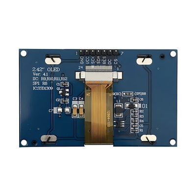 2จอ OLED สีเหลือง ขนาด.42 นิ้ว 128x64 จุด ความละเอียด 7 Header Pin SPI Interface