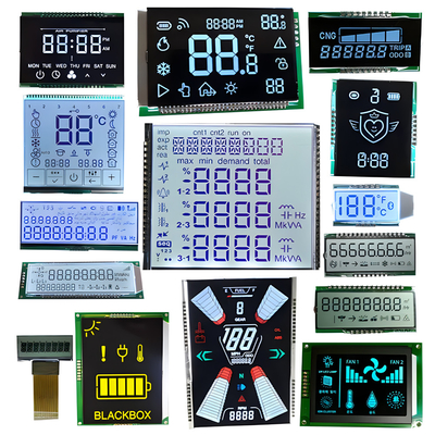 ขนาดที่กําหนดเอง VA Digit LCD Screen TN HTN FSTN ปรับแต่ง 7 เซ็กเมนต์ Monokrome Meter Display