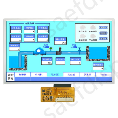 7 นิ้ว อุตสาหกรรมเกรด TFT Display LVDS อินเตอร์เฟซ 1000nits Ultra Wide ระยะอุณหภูมิการทํางาน