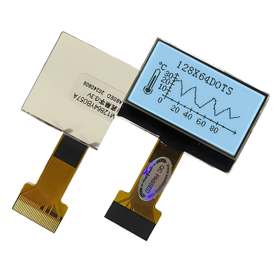 128X64 พิกเซล COG LCD FSTN โบสิต 3.3v ด้วยหน่วยสว่างหลังสีขาว