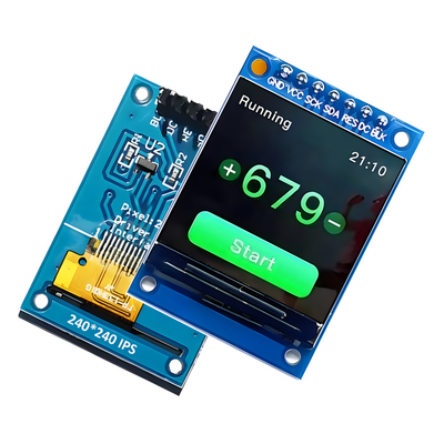 SPI Serial Interface 1.3-Inch IPS TFT LCD 240x240 ดอท กับ 7 ปินหัวหน้า PCB
