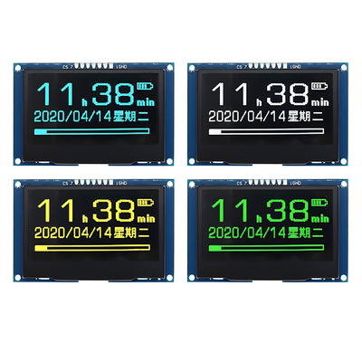 2โมดูลจอ OLED ขนาด.42 นิ้ว ขนาด 128x64 จุด พร้อมอินเตอร์เฟซ SPI และสีฟอนต์สีขาวและสีฟ้า