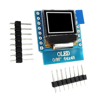 0.66 นิ้ว IIC OLED Display 16 Pin ด้วย 64x48 พิกเซล แฟนท์สีขาว/น้ําเงิน