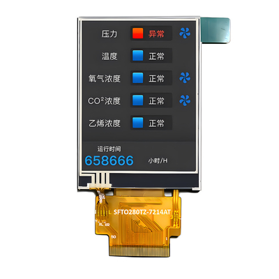 แสงแดดอ่าน 2.8 นิ้ว IPS TFT LCD ด้วยจอสัมผัสแบบต้านทาน 240 X 320 จุด