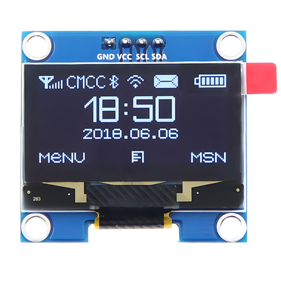 1.3 นิ้ว 128x64 ดอท แมทริกซ์ OLED 4-ปิน IIC I2C อินเตอร์เฟซ SH1106 Driver IC ตัวเลือกตัวอักษรสีขาว / สีฟ้า