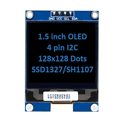 1.5 นิ้ว OLED Display Panel Module Unit 128x128 พิกเซล 4 ปิน อินเตอร์เฟซ I2C กับ LED Display Controller