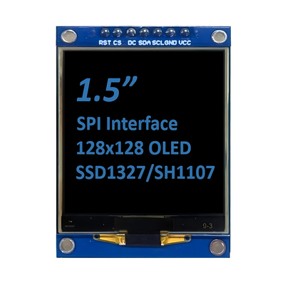 SPI 1.5 นิ้ว OLED Display 128x128 ดอท แมทริกซ์ SSD1327/SH1107G สีขาว / สีฟ้า แฟนท์ 7 พิน โมดูล