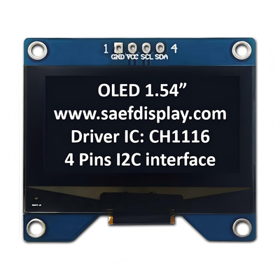 โรงงาน 1.54 นิ้ว OLED จอ 128x64 กับ อินเตอร์เฟซ I2C และ CH1116 Driver
