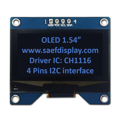 โรงงาน 1.54 นิ้ว OLED จอ 128x64 กับ อินเตอร์เฟซ I2C และ CH1116 Driver