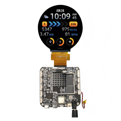 3.4 นิ้ว รอบ TFT LCD โฆษณาสื่อ มอนิเตอร์ ด้วย Android RK3566