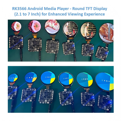 3.4 นิ้ว รอบ TFT LCD โฆษณาสื่อ มอนิเตอร์ ด้วย Android RK3566