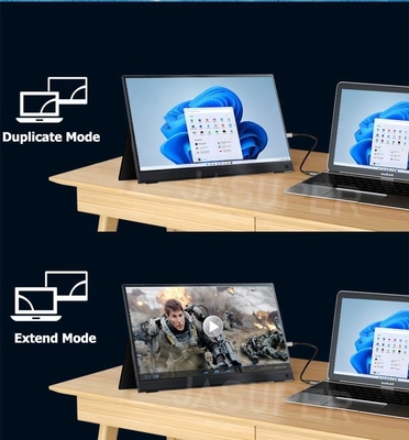 มอนิเตอร์พกพาสําหรับคอมพิวเตอร์เล็ปโต๊ป 13.3 นิ้ว,FHD 1080P USB C Travel Monitor นอกสําหรับคอมพิวเตอร์, จอแสดงภาพที่สองที่มี Kickstand