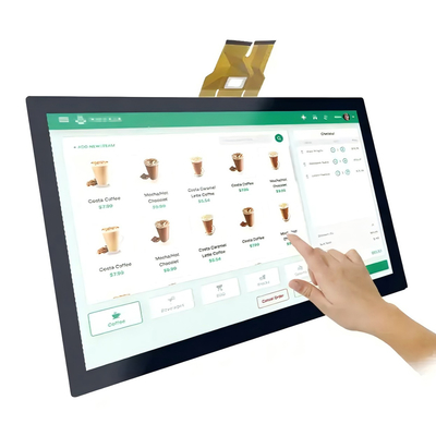 จอ LCD TFT เกรดอุตสาหกรรมขนาด 23.8 นิ้ว FHD 1080p 0-50°C LVDS RoHS/REACH พร้อม PCAP ความละเอียด 1920×1080 พิกเซล RGB Stripe