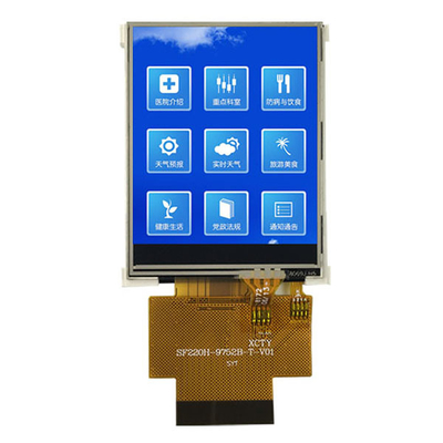 2.2 นิ้ว ILI9225G SPI &amp; RGB Touch TFT LCD Screen,2.2&quot; QCIF TFT LCD Display Module พร้อมแผ่นสัมผัสแบบต้านทาน