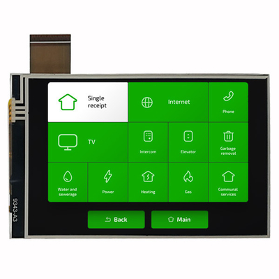 480x800 จอแสดงผลโมดูล TFT LCD ขนาด 4 นิ้ว IPS พร้อมอินเทอร์เฟซ RGB RTP Touch