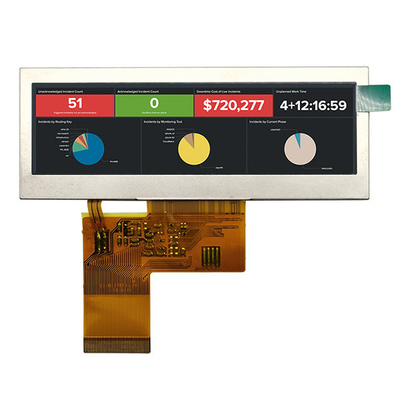3.9 นิ้วบาร์ประเภท TFT LCD, 40 พินจอแสดงผล TFT RGB Interface 480x128