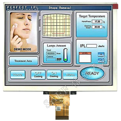 8 นิ้ว TFT LCD Display Module IPS มุมชมเต็ม 1024x768 ด้วย LVDS Interface