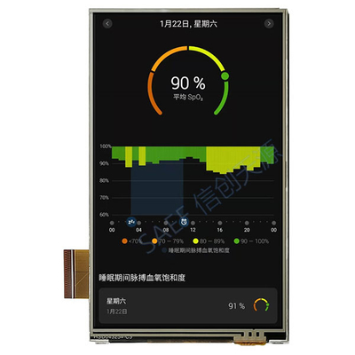 480x800 IPS 4.3 นิ้วจอแสดงผล TFT LCD อินเทอร์เฟซ Mipi 45 พินพร้อมแผงสัมผัสแบบต้านทาน