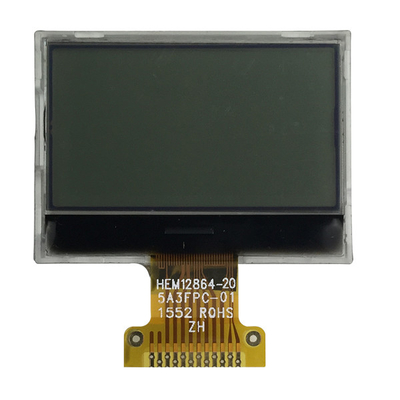 FSTN Positive 128x64 จอแสดงผล LCD COG 3.3V อินเทอร์เฟซ SPI พร้อมแสงพื้นหลังสีขาว