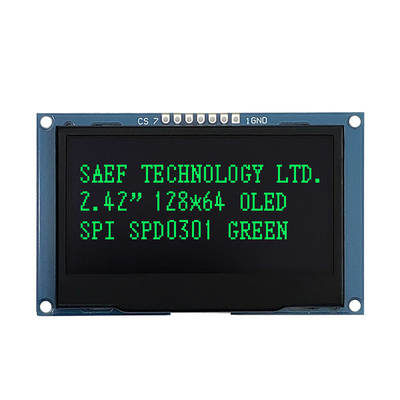 128x64 Dots โมดูลแสดงผล OLED 2.4 "2.42" ใบรับรอง ISO9001 ISO14000
