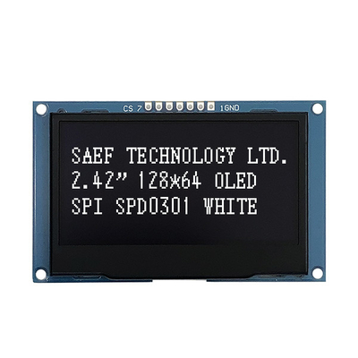 128x64 Dots โมดูลแสดงผล OLED 2.4 "2.42" ใบรับรอง ISO9001 ISO14000