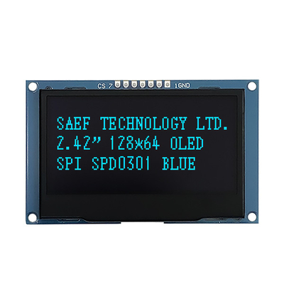 128x64 Dots โมดูลแสดงผล OLED 2.4 "2.42" ใบรับรอง ISO9001 ISO14000