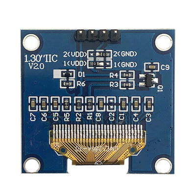 Passive Matrix 1.3 นิ้ว I2C ​​จอแสดงผล OLED 128x64 COG PCB 4 Pins