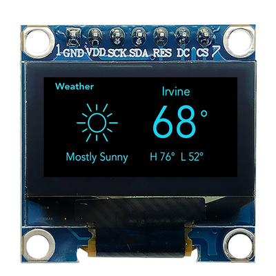 7 ปิน 0.96 นิ้ว โมดูลจอ OLED SPI 3V สีขาว PMOLED กับ SSD1306 Driver IC