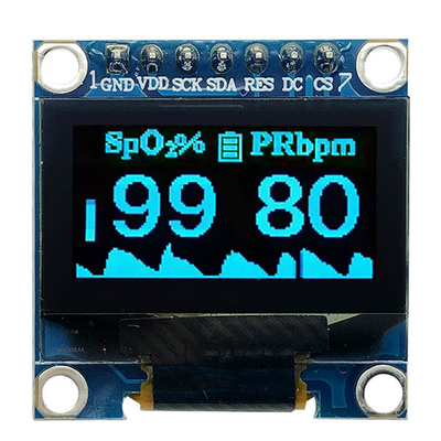 0.96 นิ้ว SSD1306 เครื่องควบคุม 7 ปิน สีขาวและสีฟ้า