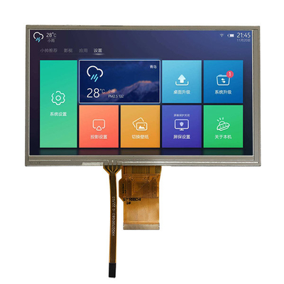 7 นิ้ว TFT LCD 800x480 Dots แสดงอินเทอร์เฟซ RGB 24 บิตพร้อมแผงสัมผัสแบบ Resistive