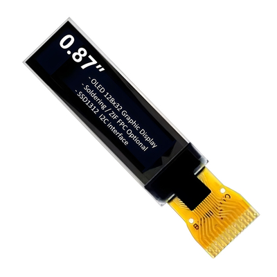 0.87 นิ้ว 128x32 จอ OLED ขนาดเล็ก IIC อินเตอร์เฟซ เนื้อหาขาว
