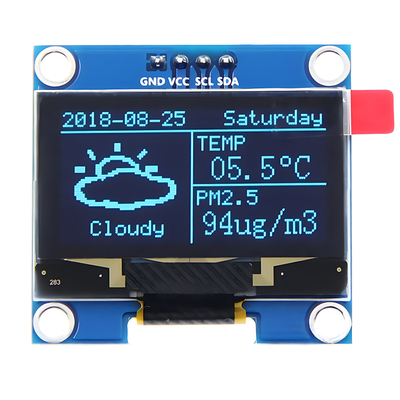 1.3 นิ้ว 128x64 ดอท แมทริกซ์ OLED 4-ปิน IIC I2C อินเตอร์เฟซ SH1106 Driver IC ตัวเลือกตัวอักษรสีขาว / สีฟ้า