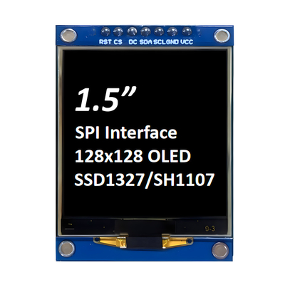 SPI 1.5 นิ้ว OLED Display 128x128 ดอท แมทริกซ์ SSD1327/SH1107G สีขาว / สีฟ้า แฟนท์ 7 พิน โมดูล